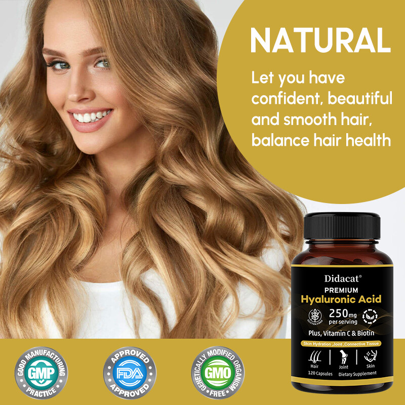 Hyaluronic Acid, Biotin & Vitamin C Capsules AntiAging Hair, Skin & Joint Health
