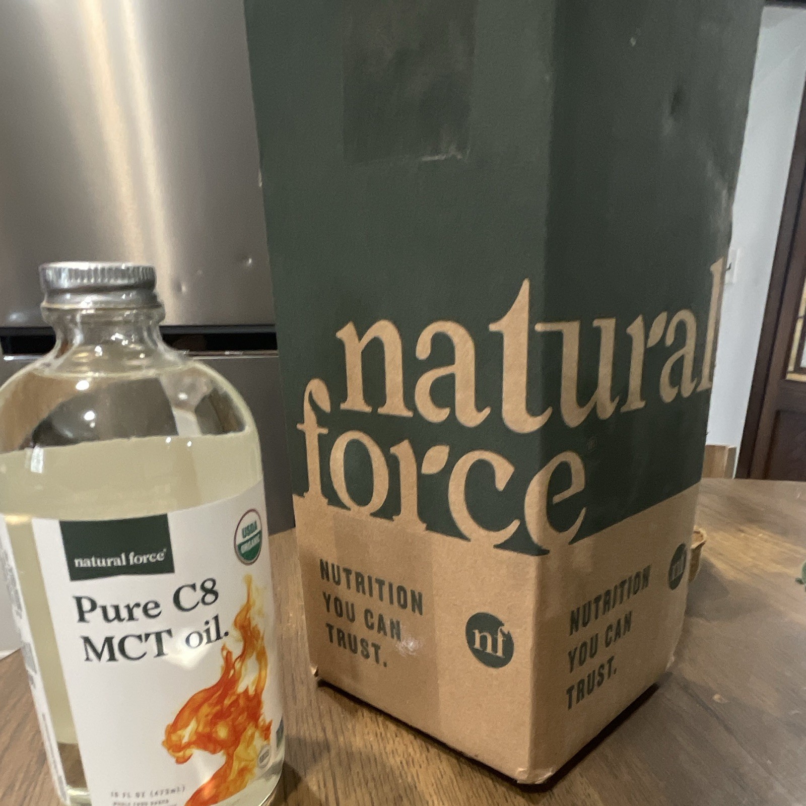 Natural Force Pure C8 MCT Oil USDA Organic Non-GMO Keto Unflavored 16 fl oz