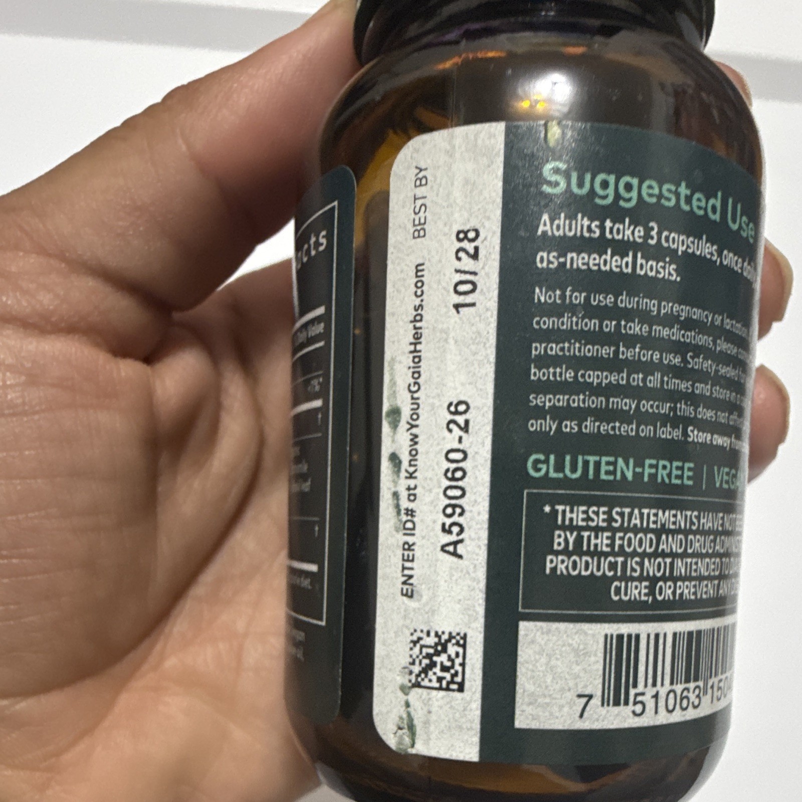 Gaia Herbs Calm A.S.A.P. Stress Support 60 Capsules Gluten-Free Vegan