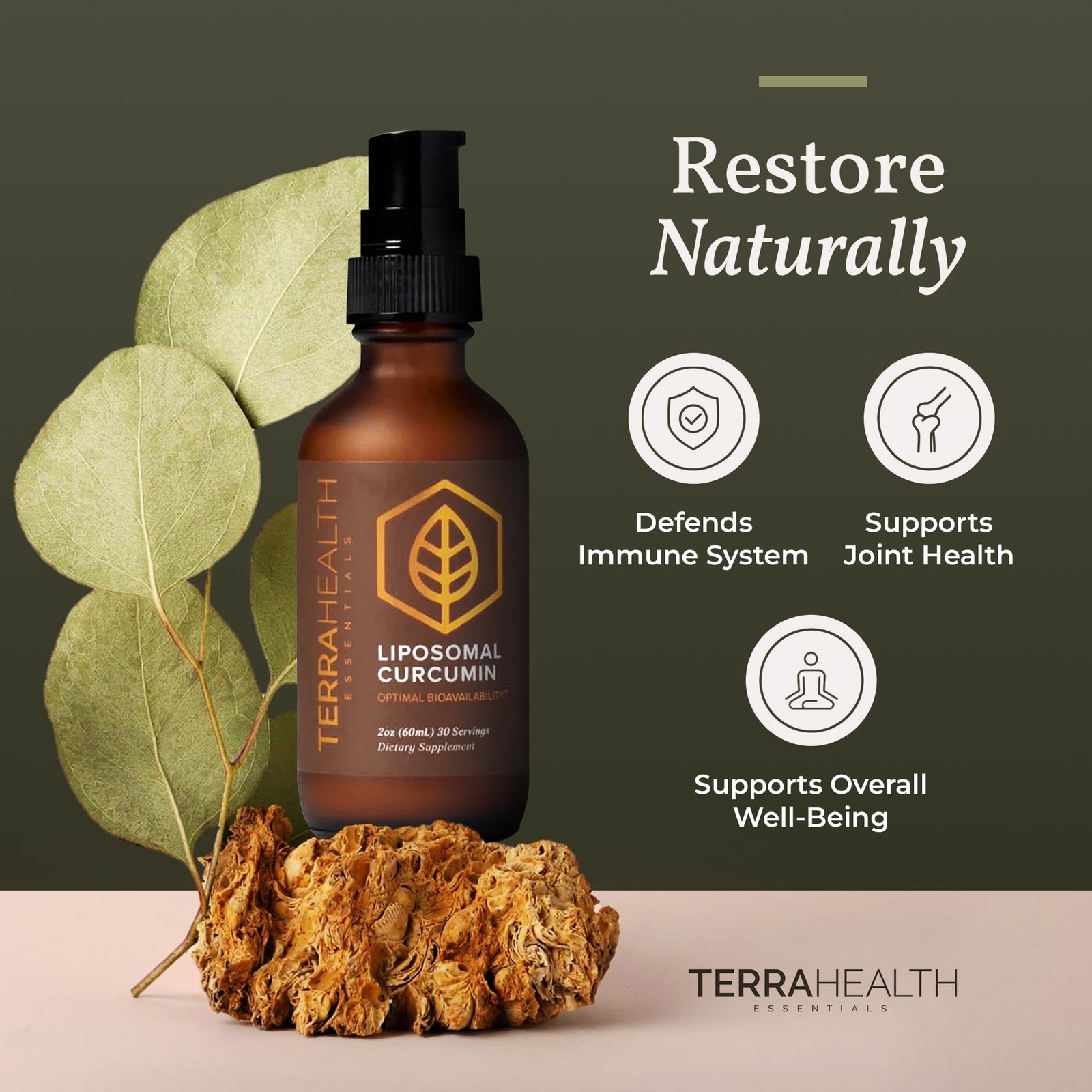 Terra Health Essentials Liposomal Curcumin Drops – Joint 2 Fl Oz (Pack of 1)
