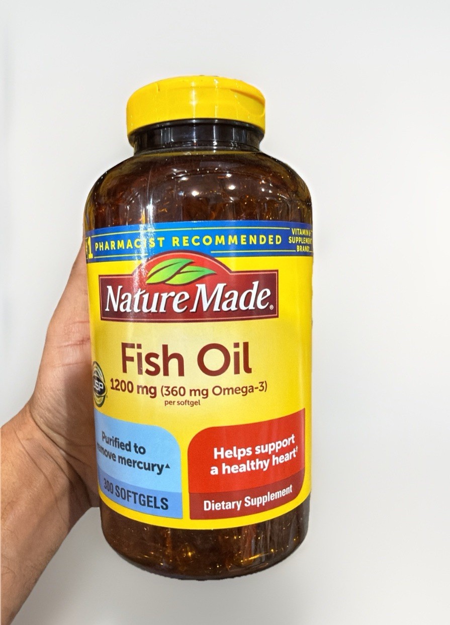 Nature Made Fish Oil 1200 mg, 300 Softgels Exp: 03/2028