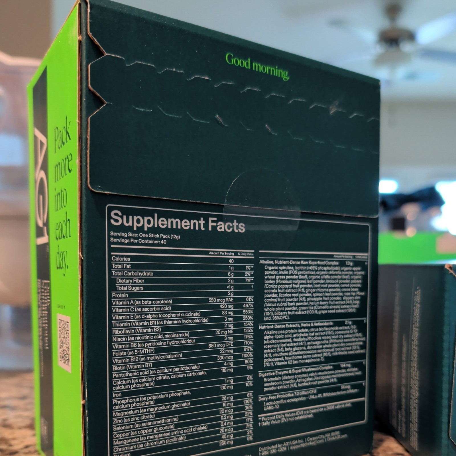 AG1 Original Formula Greens Powder Supplement Daily Nutrition 40 Travel Packs