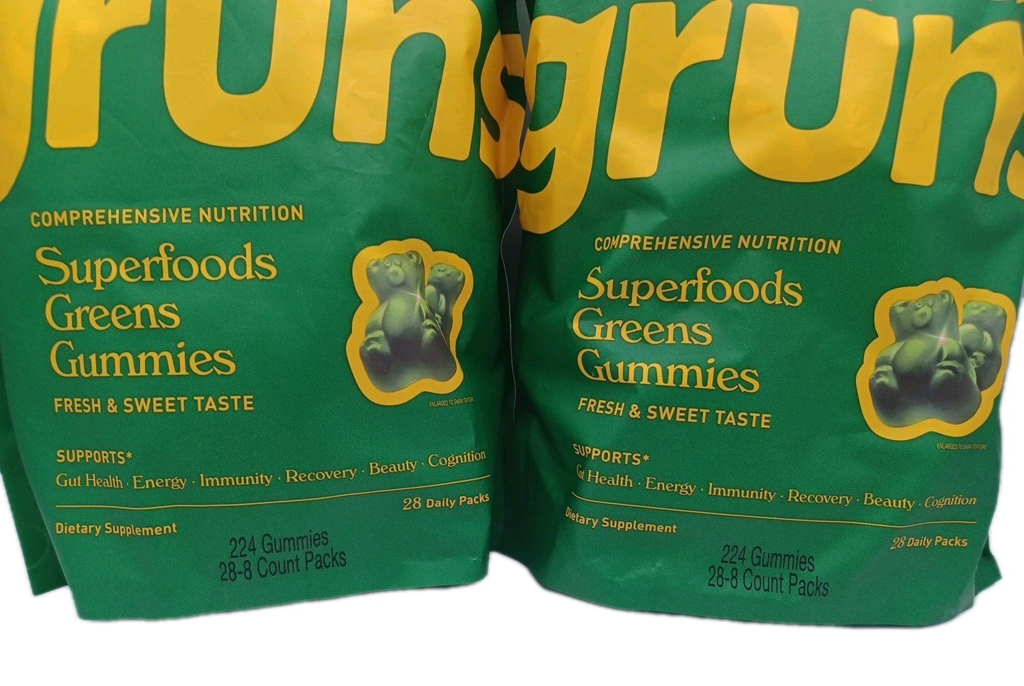 NEW Grüns Superfoods Greens Gummies 224 Vegan Gut Health Energy Immunity 06/27
