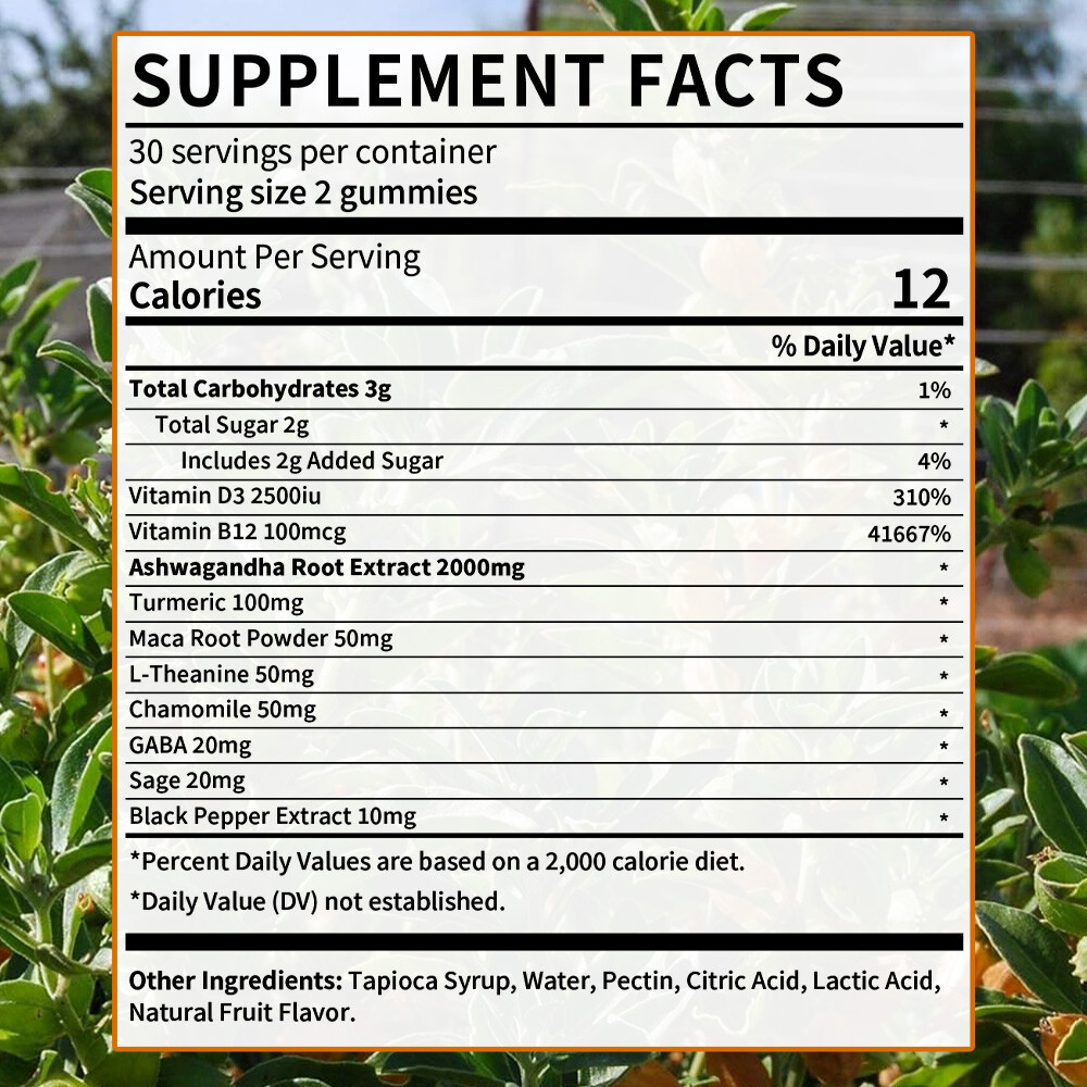 Ashwagandha Gummies – with Turmeric – Sleep Aid, Relieve Stress & Anxiety