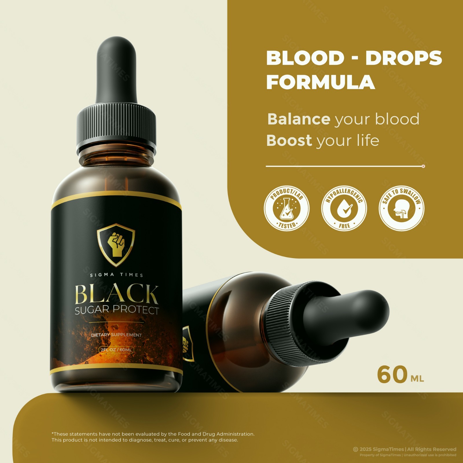 Black Sugar Protect Drops, For Healthy Blood Support & Circulation (30 servs)