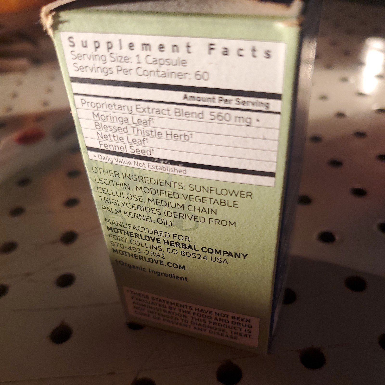 MotherLove MORE MILK MORINGA Supports Breast Milk Supply 60 Caps Exp 08/2026