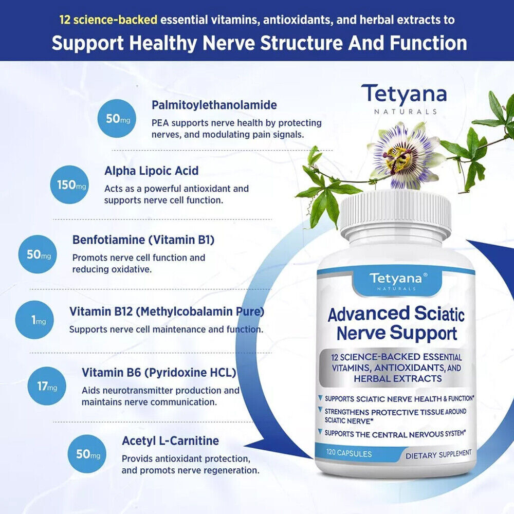 Advanced Sciatic Nerve Support Alpha Lipoic Acid Benfotiamine Nervous System