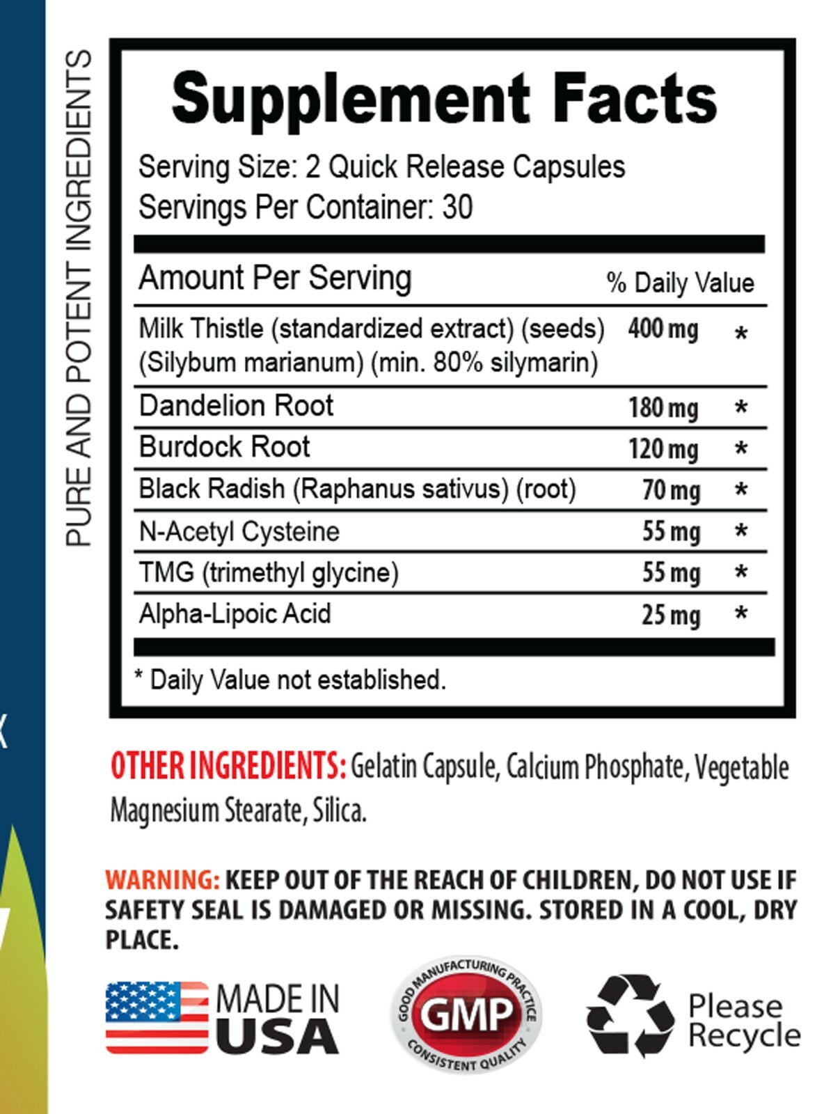 milk thistle capsules – Liver Cleanse and Detox 905mg – advanced cleansing 1B