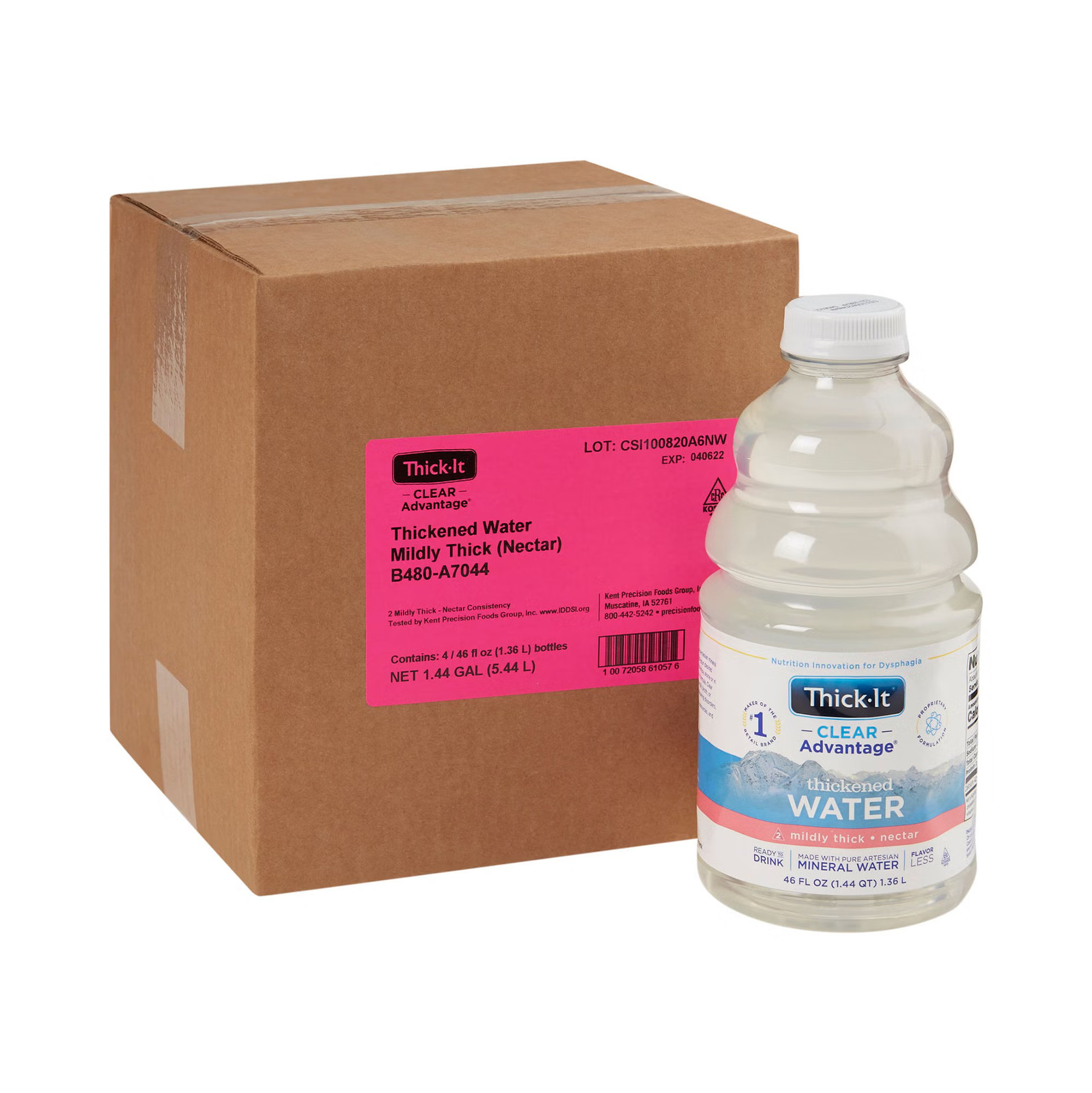 Thick-It Clear Advantage Thickened Water Unflavored 46 oz. Bottle 4 Ct