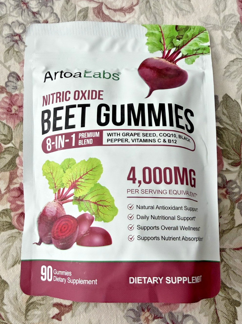 Beet Root Gummies ~ 90 Heart Health Chews for Blood Pressure Support Supplement