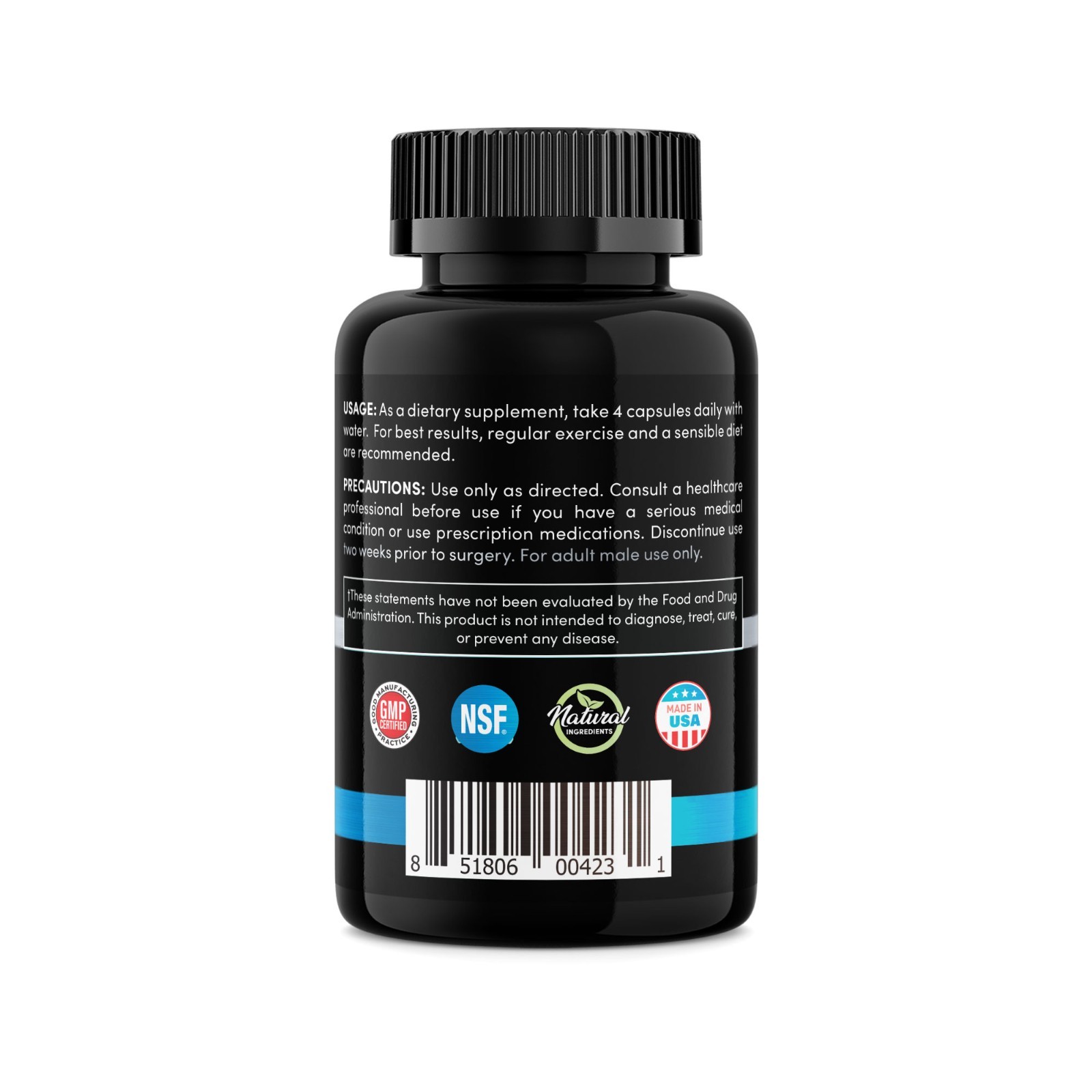 High T Black Natural Testosterone Support 120ct – Strength, Energy, Vitality