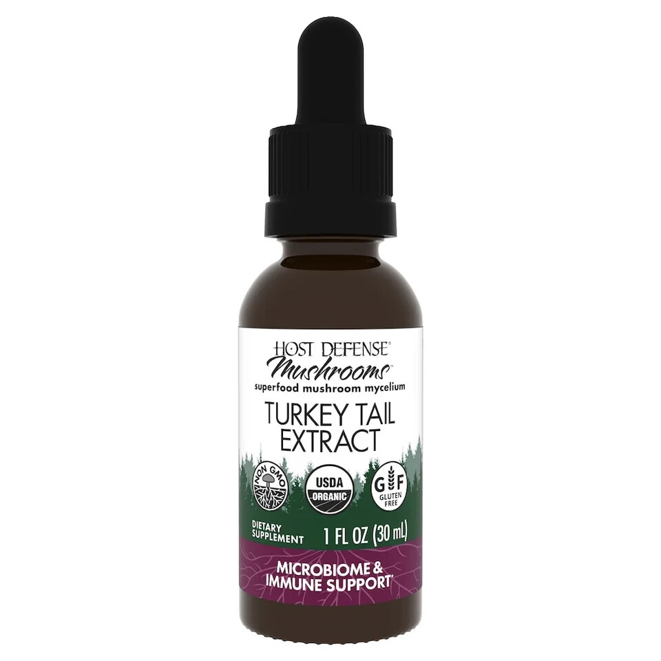 Host Defense Turkey Tail Extract 1 Oz Organic Immune Support Fungi Perfecti