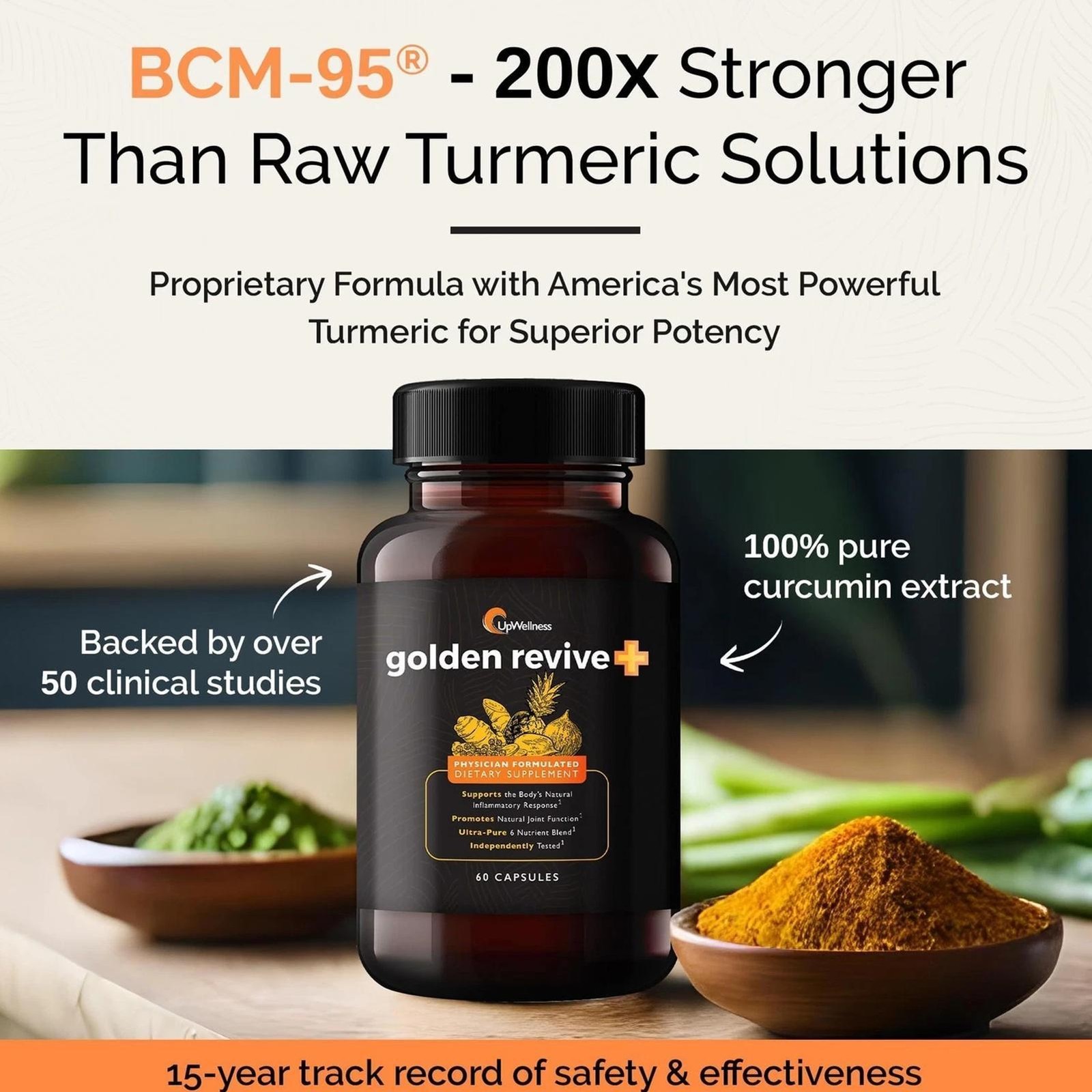 (Pack of 3) UpWellness Golden Revive + Joint Support Supplement 60 Counts