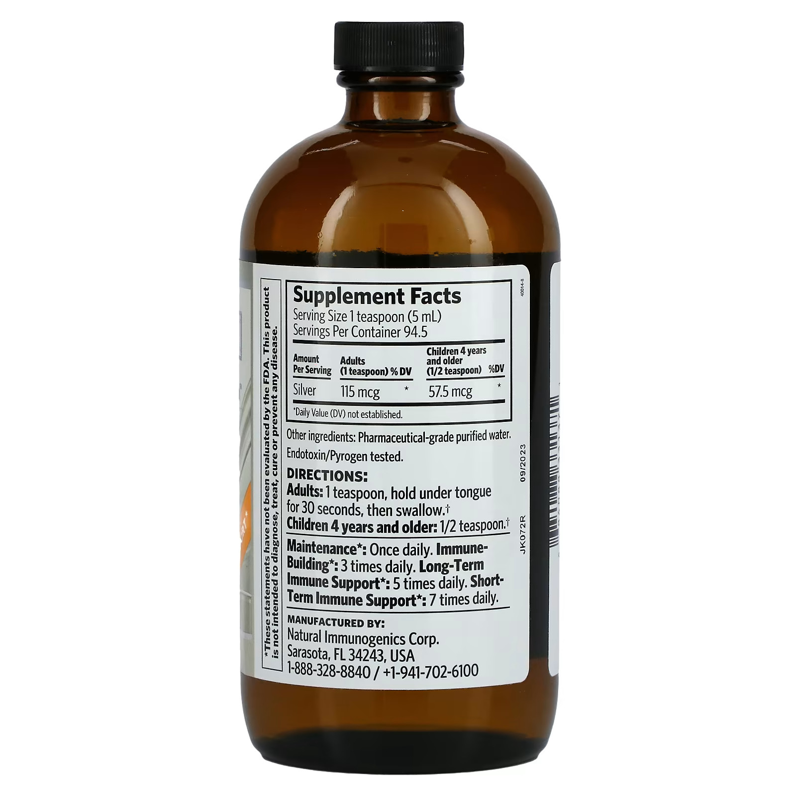 2 X Sovereign Silver, Argentyn 23 Professional Bio-Active Silver Hydrosol, 16 f