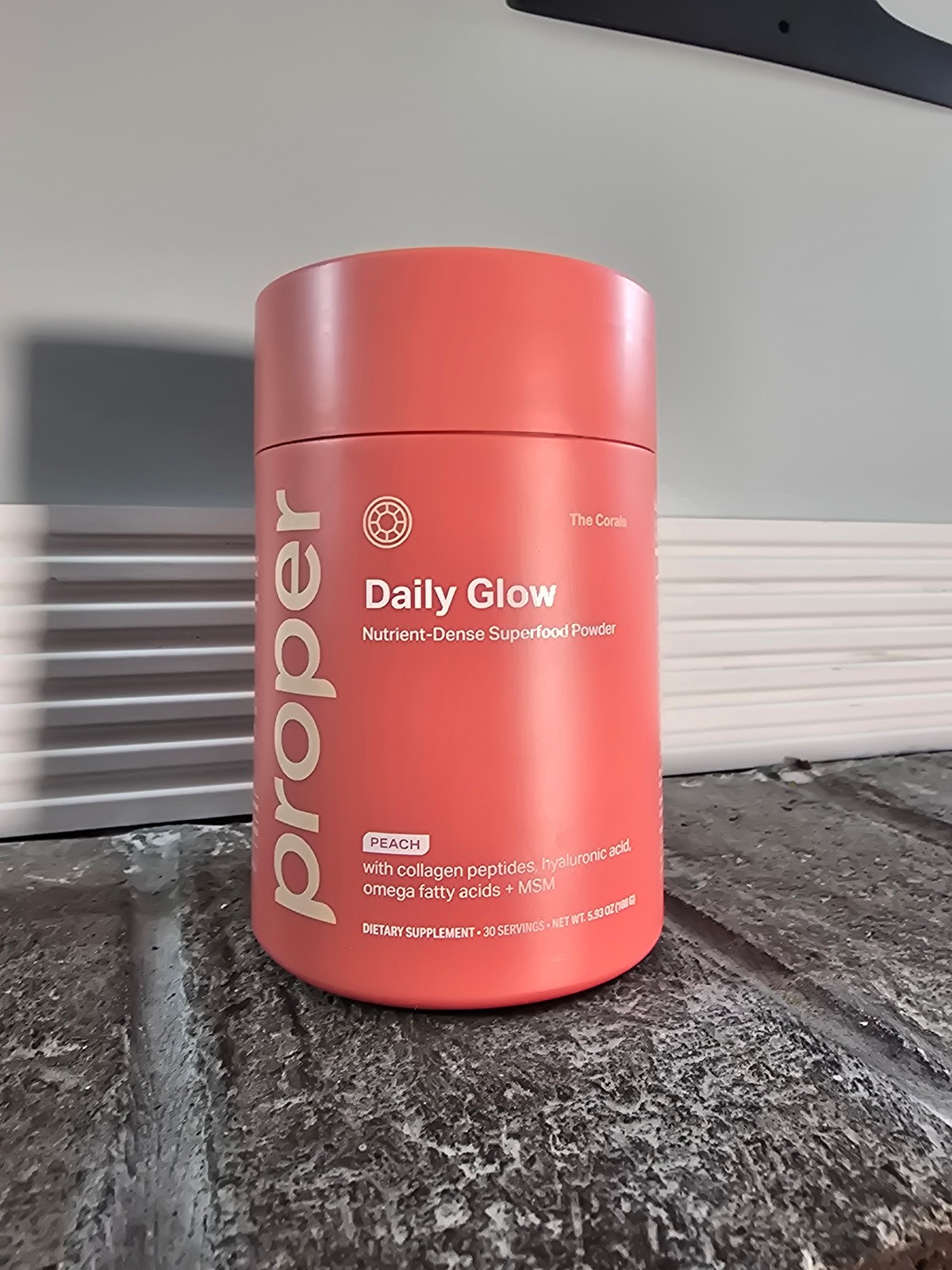 Proper Daily Glow Nutrient-Dense Superfood Powder Peach Flavor