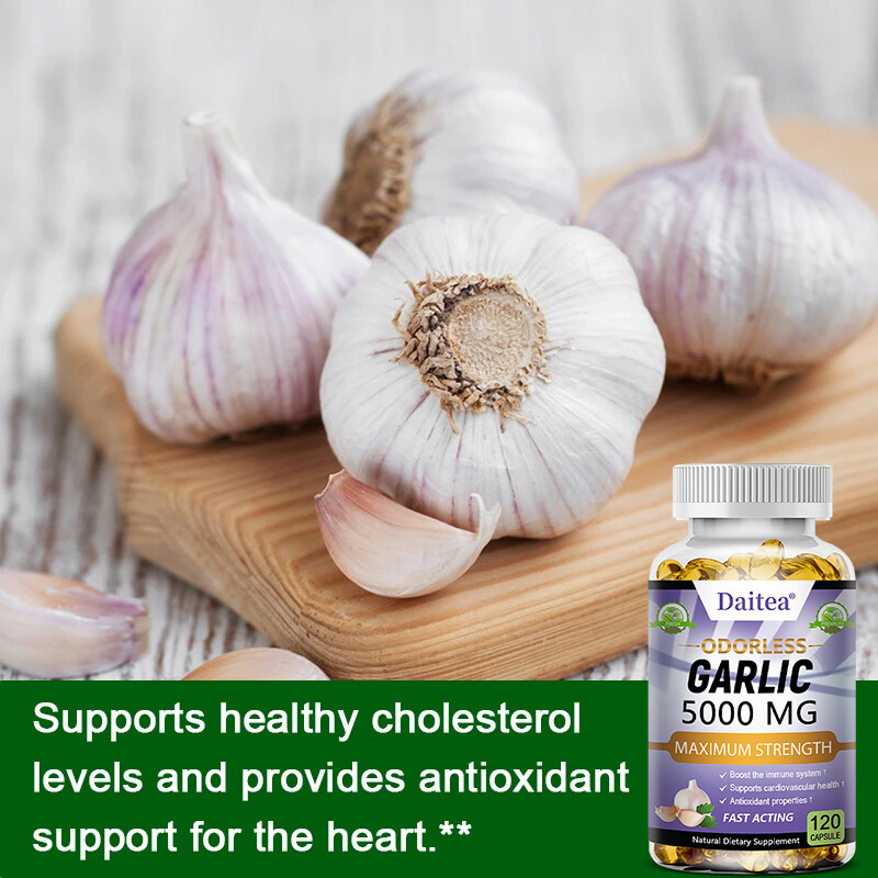 Odorless Garlic Extract 5000mg Cholesterol & Antioxidants 30to120 Capsules