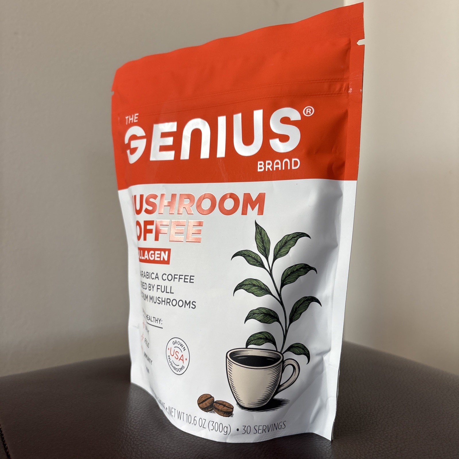 The Genius Brand, Mushroom Coffee + Collagen, 300g, EXP 07/2027