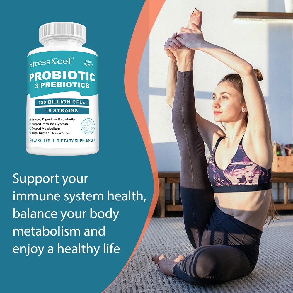 Probiotics 120 Billion CFUs 18 Strains 3 Prebiotics Digestive Enzymes For Unisex