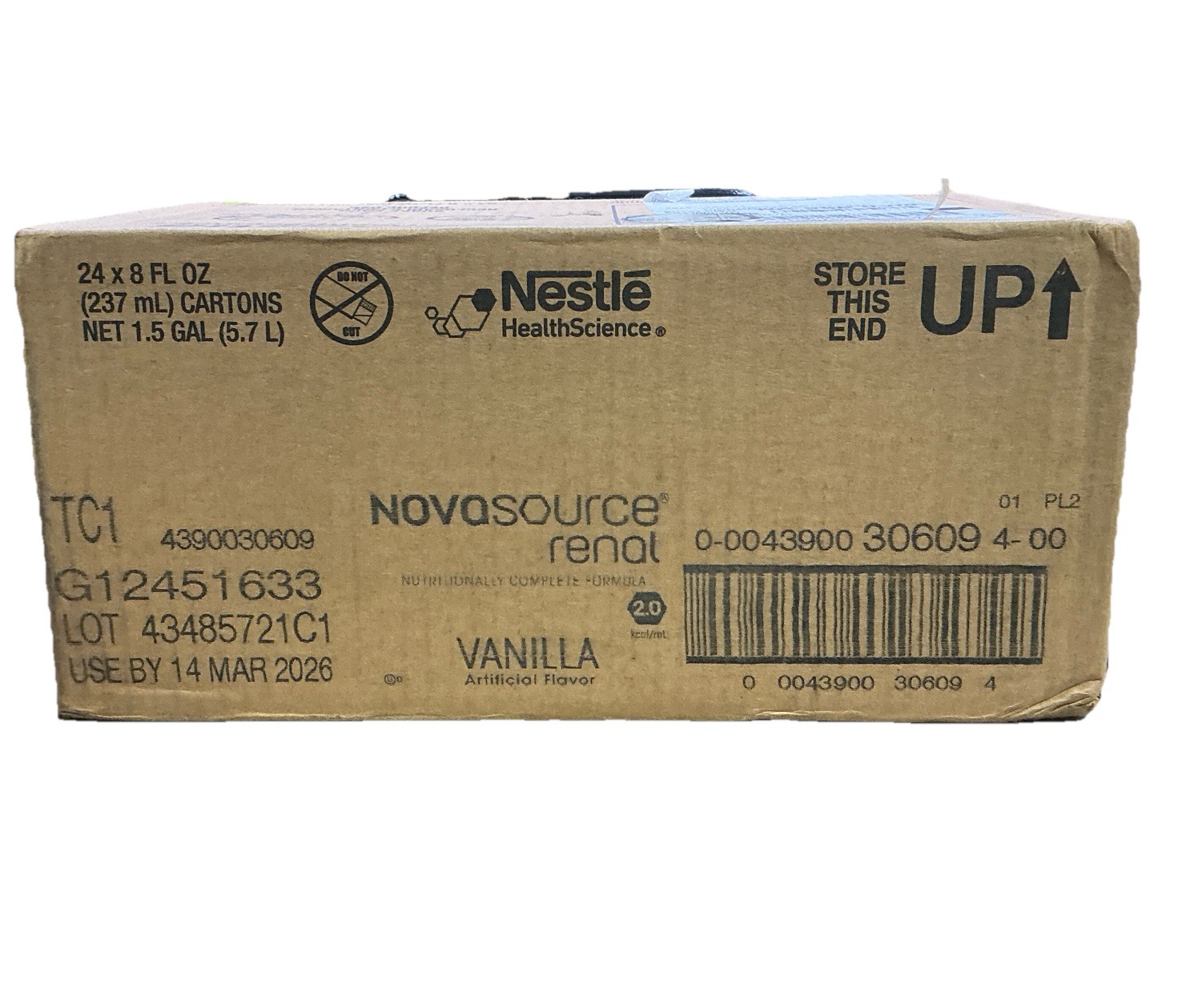 Case of 24 Nestle Vanilla Flavor Novasource Renal Formula | 8 oz Cartons