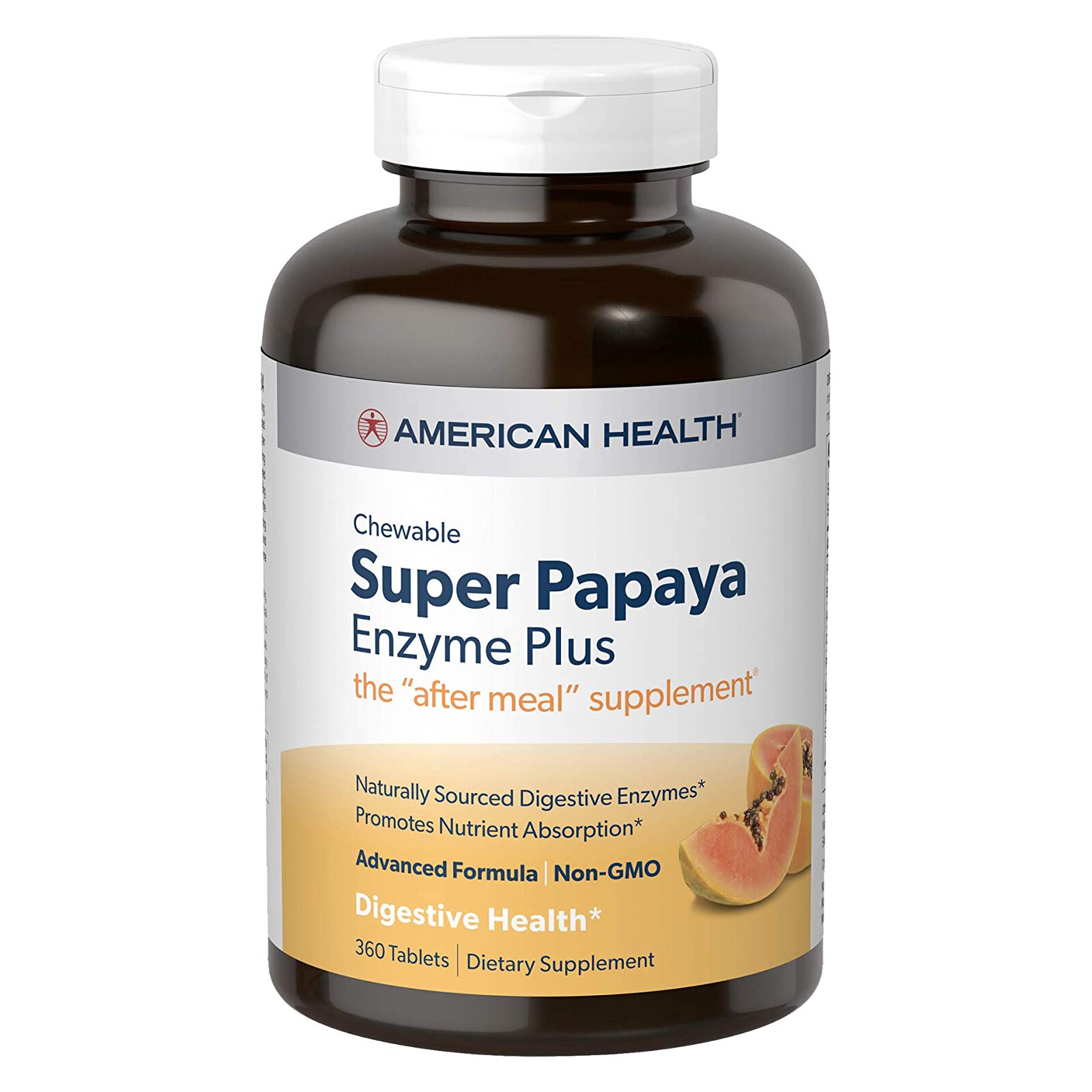 American Health Super Papaya Enzyme Plus 360 Chew Tablets
