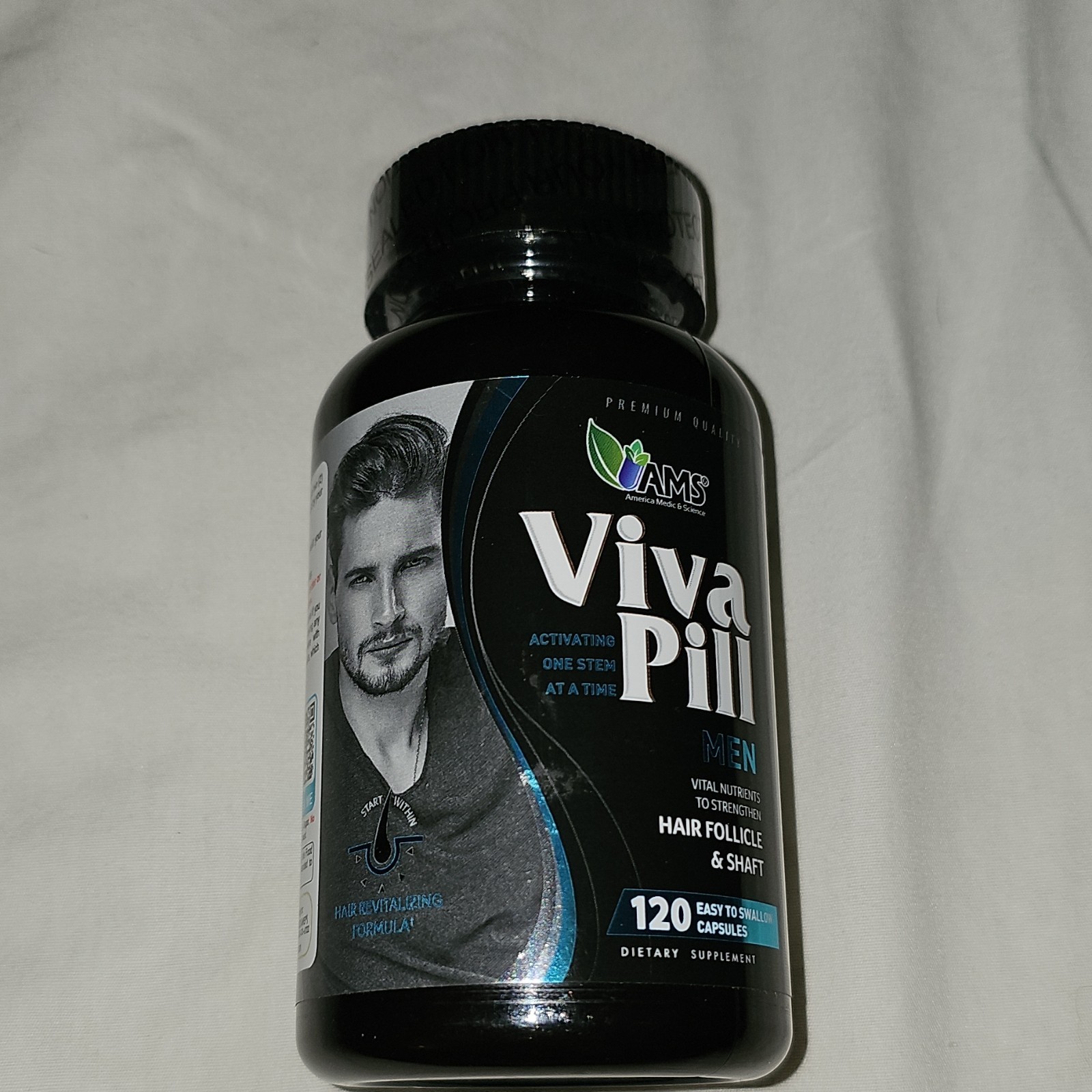 AMS Viva Pill Hair Follicle Shaft Capsule Men 120ct Skin Nail Exp 06/2027