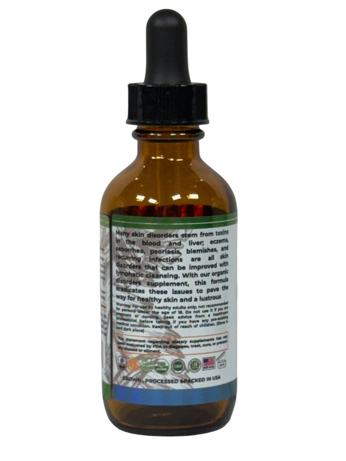Disorclear Skin Support Liquid Extract Lymphatic Cleanse Eczema Reishi Cordyceps