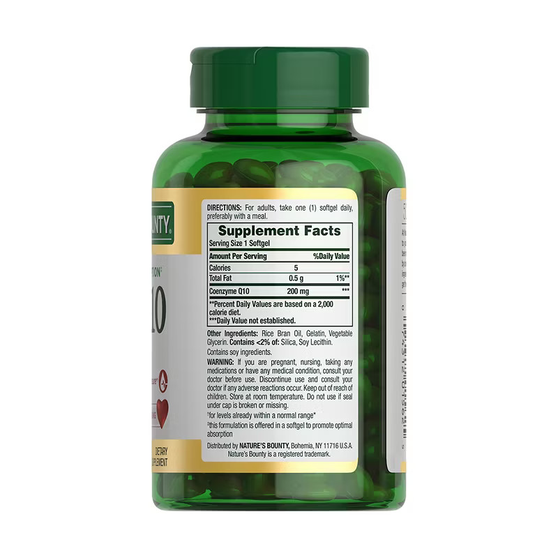 Nature’s Bounty CoQ10 200 mg 200 Rapid Release Softgels Q-Sorb Non-GMO EXP-08/27