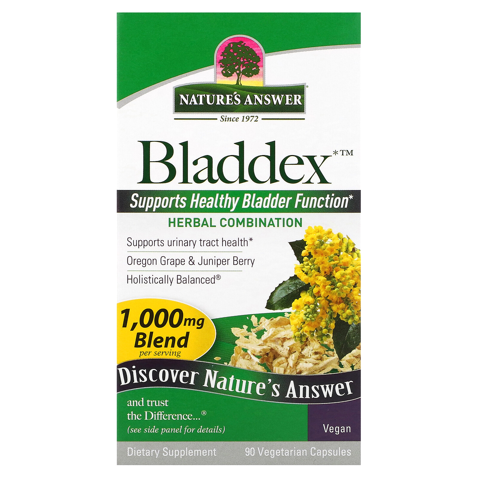 Nature s Answer Bladdex 1000 mg 90 Vegetarian Capsules Cruelty-Free, GMP Quality