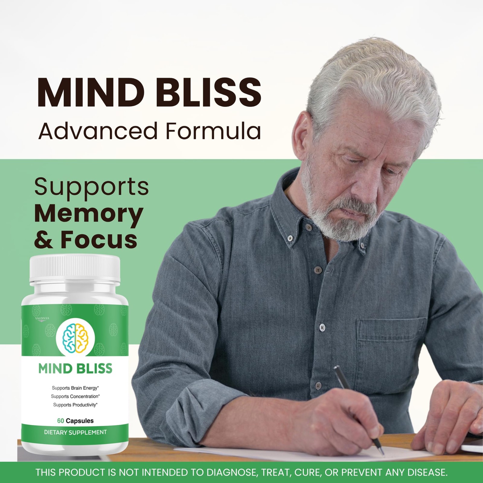 Valdivia (5 Pack) MindBliss Capsules 300 Capsules 5 Pack Daily Made in USA