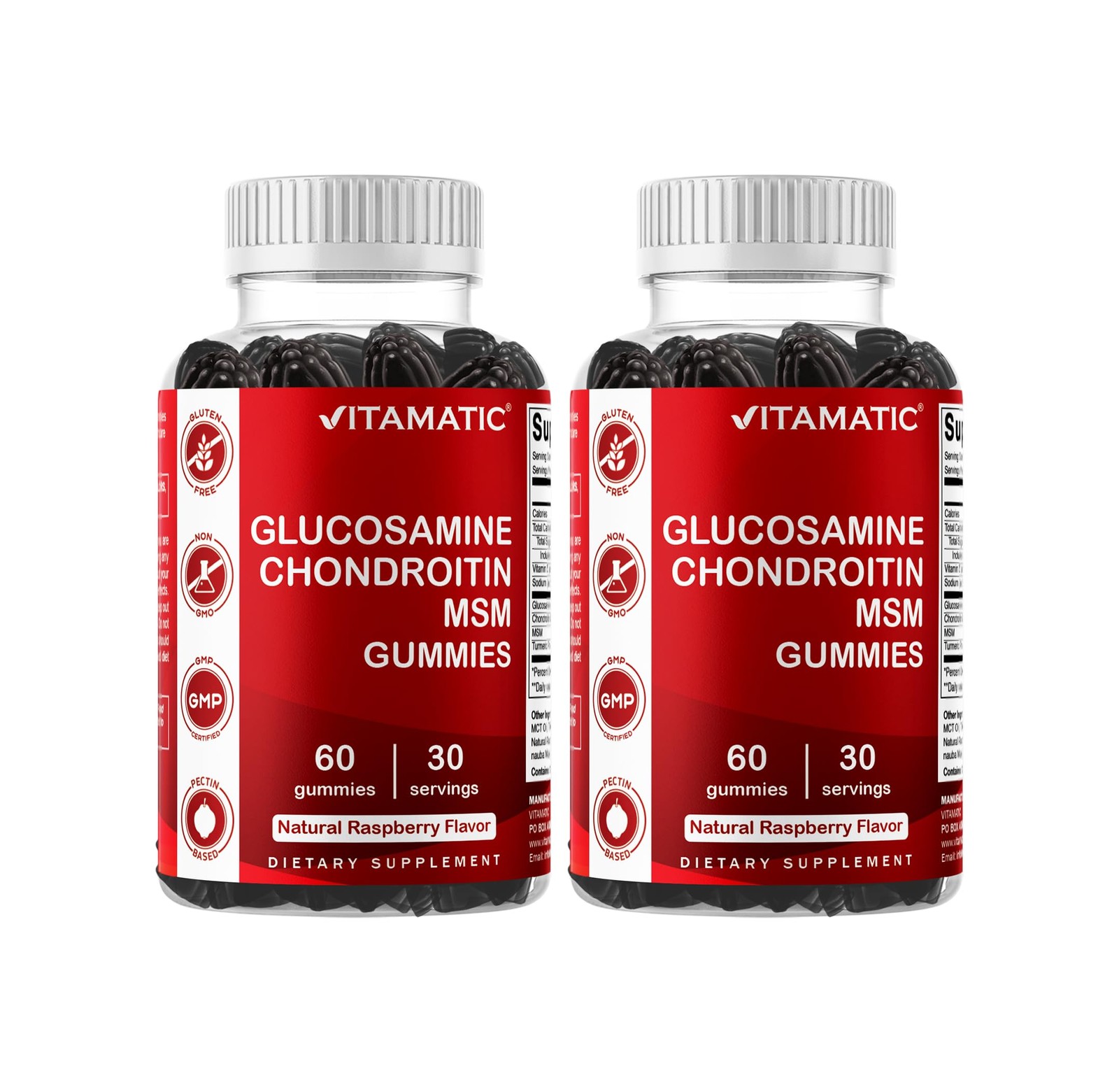 Vitamatic Glucosamine Chondroitin Gummies with MSM & 120 Count (Pack of 1)