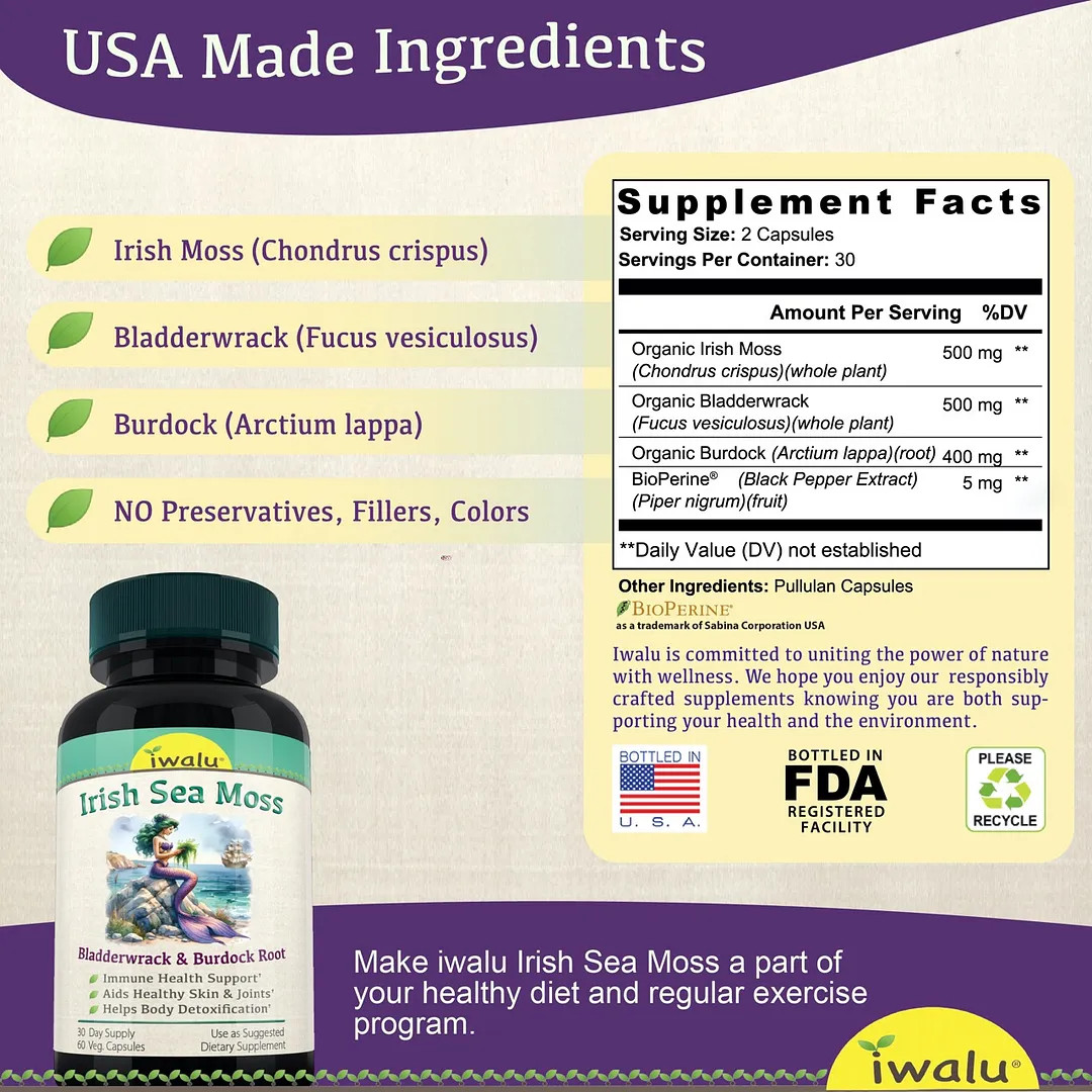 Sea Moss Capsules Gn | Best Supplement Capsule Pill Men Women FREE SHIP