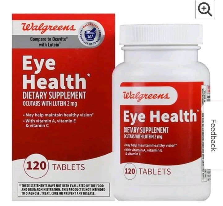 New Walgreens Brand Eye Health 120 Tablets Dietary Supplement Pack, Exp. 08/2026