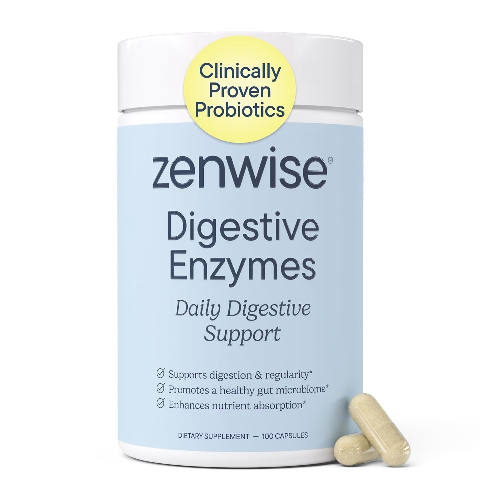 Zenwise Health Digestive Enzymes with Bromelain & Papaya – 48 Capsules