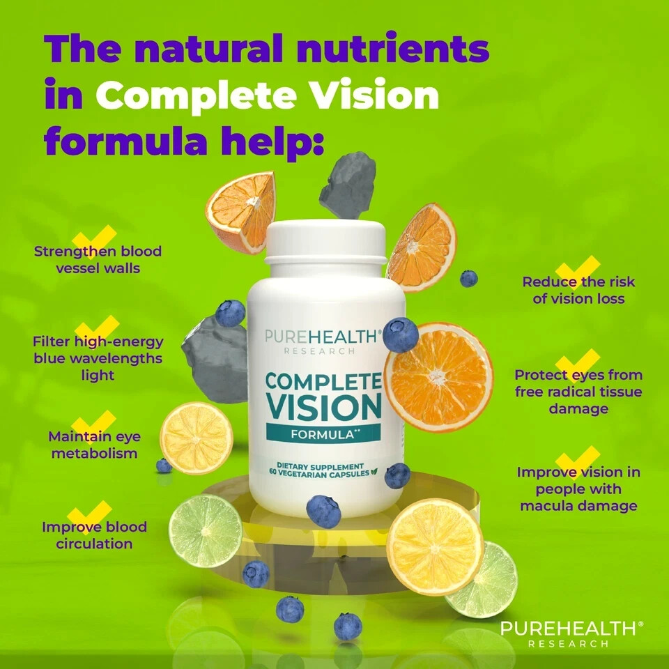 PureHealth Research Complete Vision – Eye Support Supplement Lutein, Vitamin C