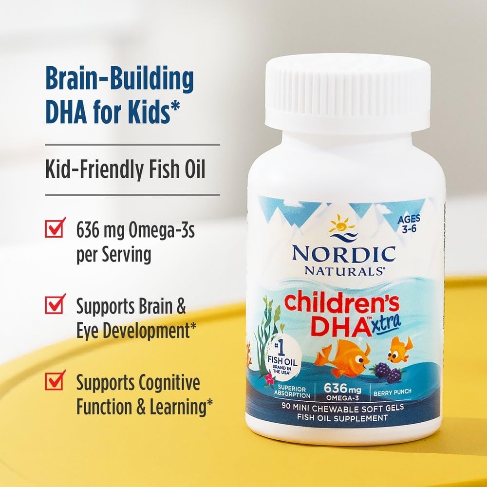 Nordic Naturals Children’s DHA Xtra, Berry Punch – 90 90 Count (Pack of 1)