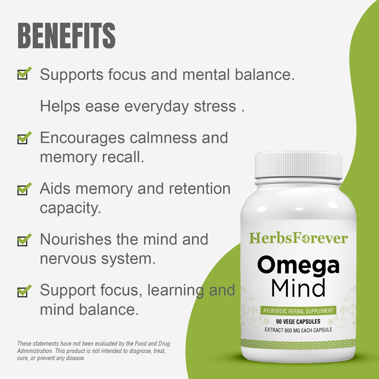 Omega Mind (For the Memory and Intelligence Power) 90 Tablets, 800 mg Each