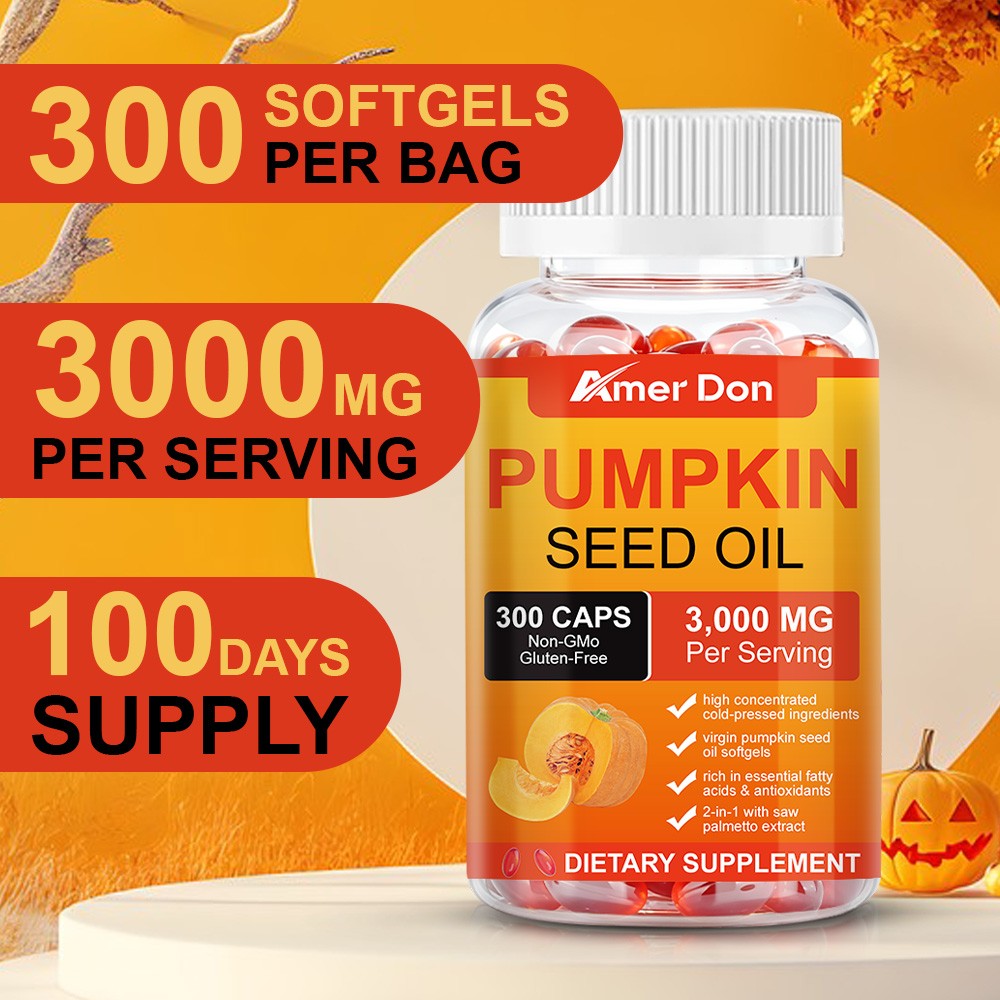 Pumpkin Seed Oil Saw Palmetto 3000mg Softgels Natural Prostate Support Free ship