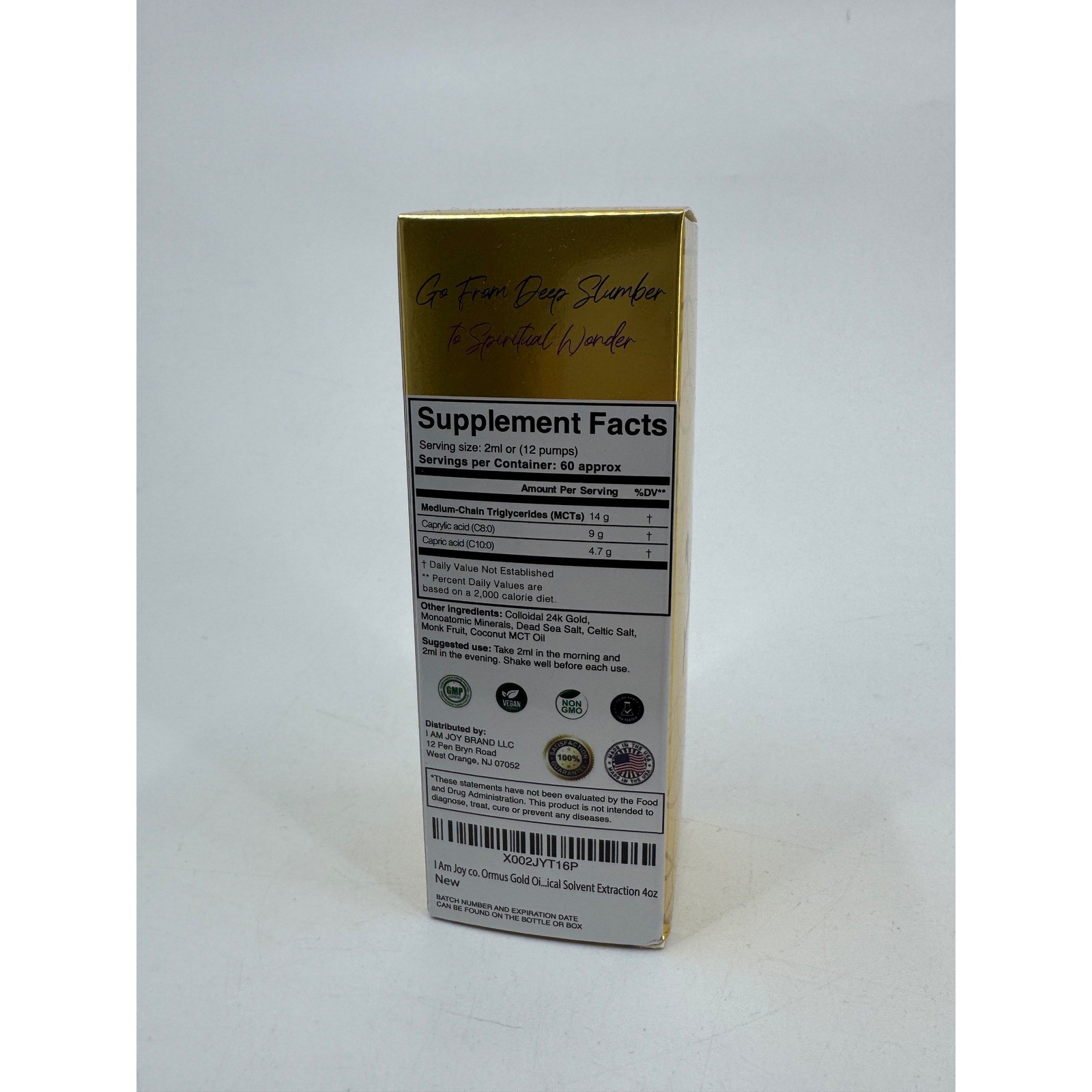 I AM JOY BRAND Ormus + Colloidal Gold Dietary Supplement 4oz 120ml Exp 12/2026
