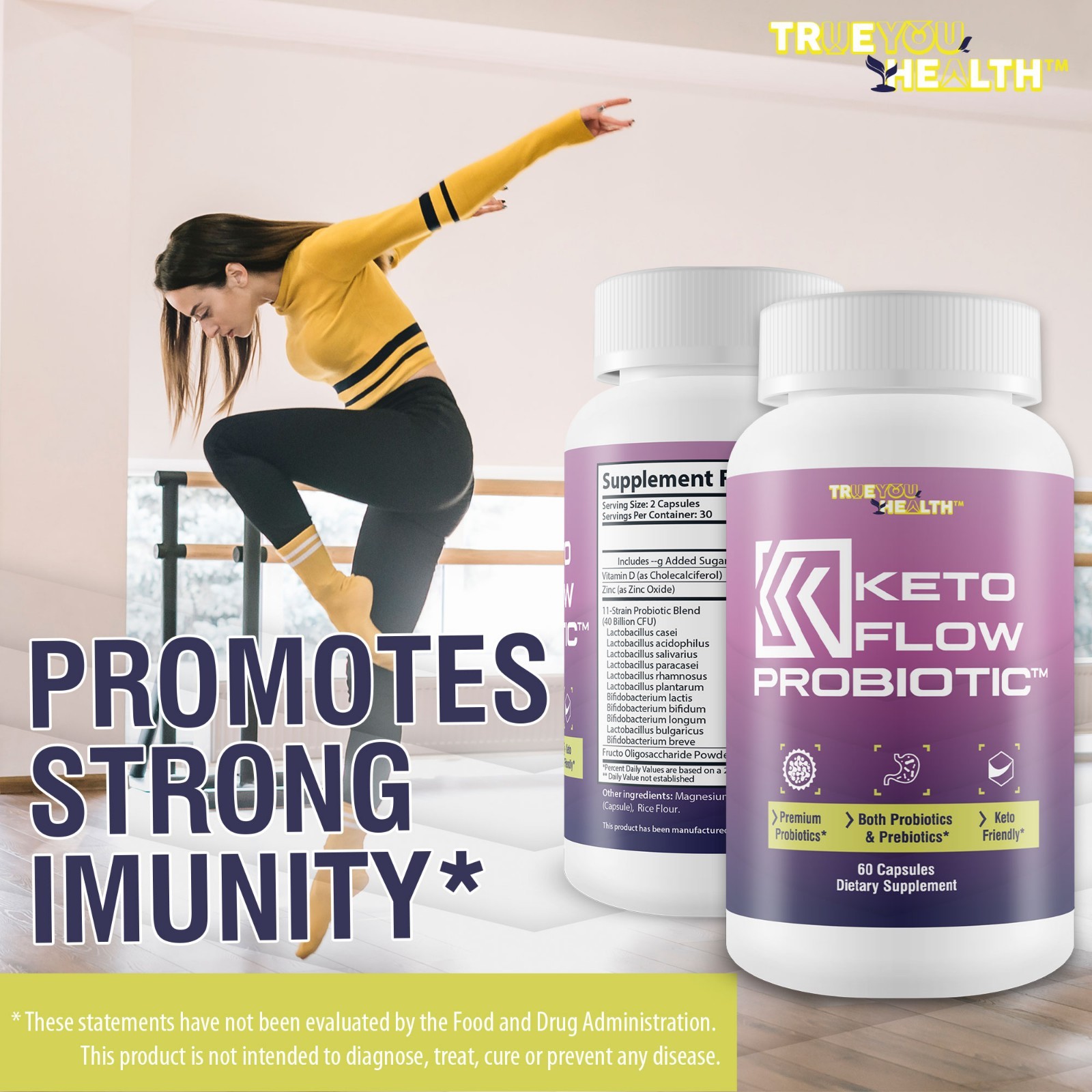 Keto Flow Probiotic – Premium Probiotics & Prebiotics – Keto Friendly Probiotic