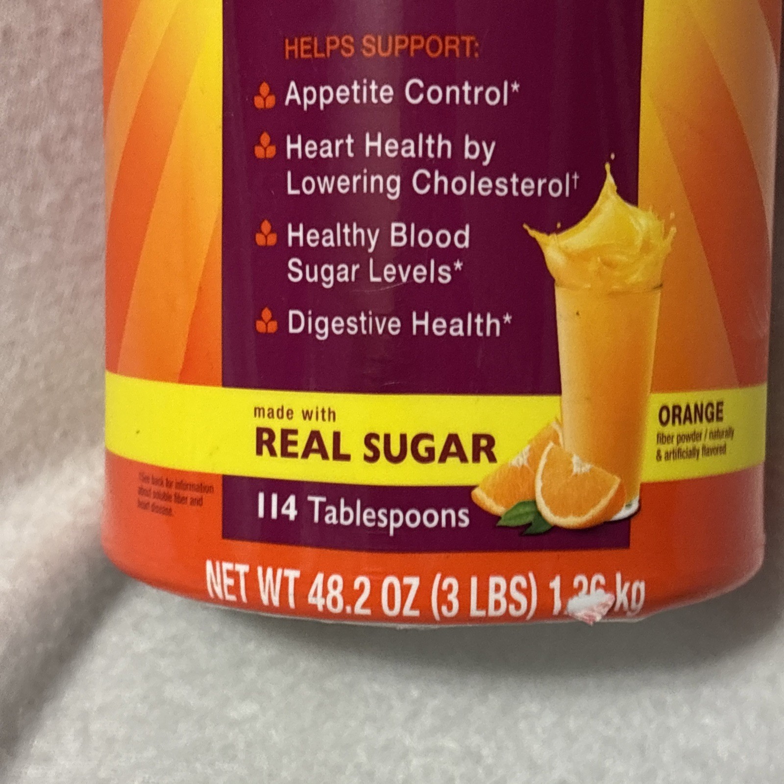 Metamucil 4-in-1 Fiber Powder-Orange Flavor-48.2 Oz(3 Lb) ea. Lot of 3-EX2028