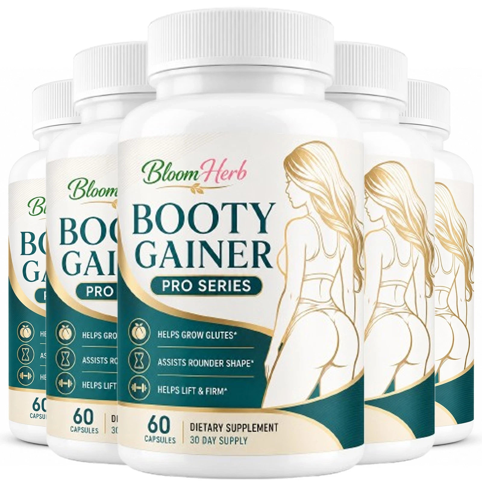 BloomHerb Booty Gainer Capsule Butt Enhancement Buttock Hip Enlargement – 5 Pack