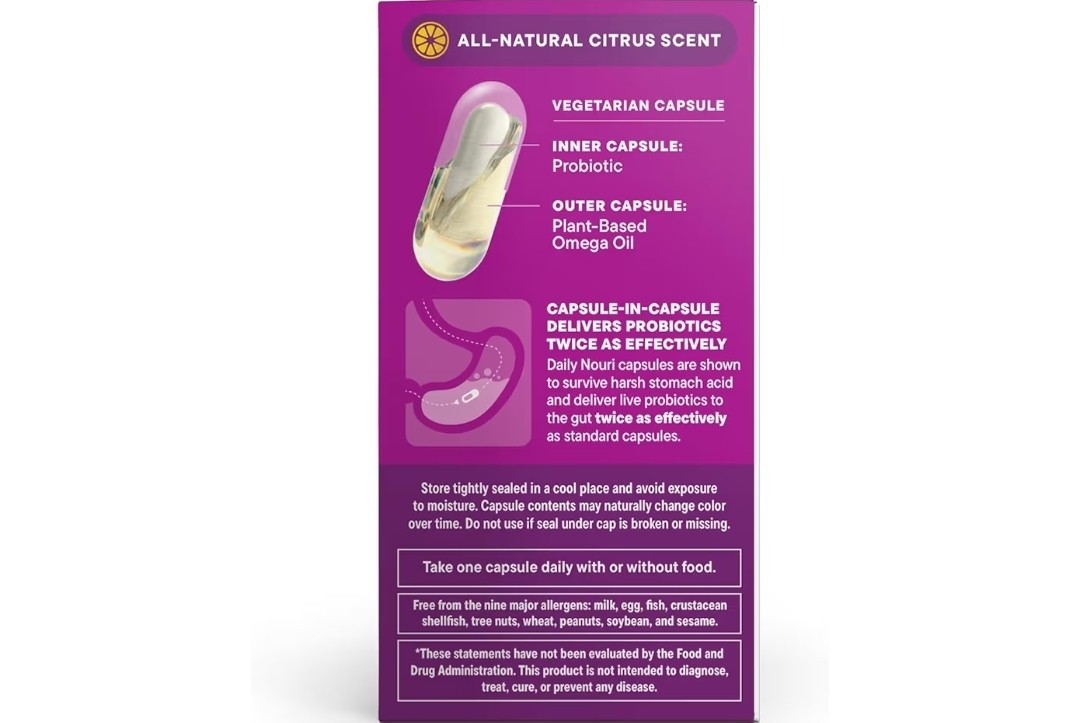 dailynouri Hormone Balance Probiotic Capsules Citrus 30 Count All-Natural