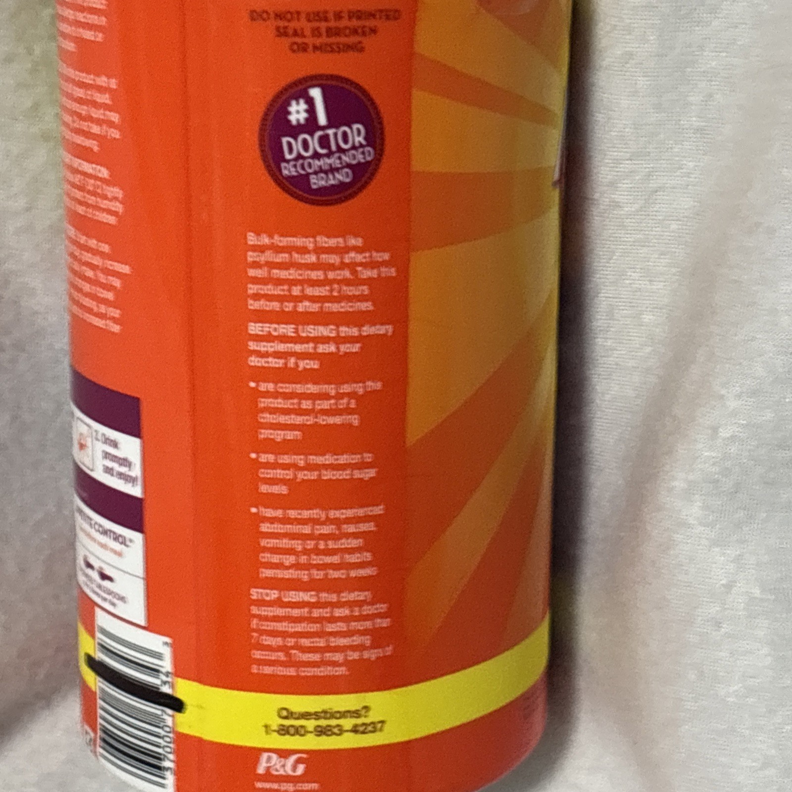 Metamucil 4-in-1 Fiber Powder-Orange Flavor-48.2 Oz(3 Lb) ea. Lot of 3-EX2028