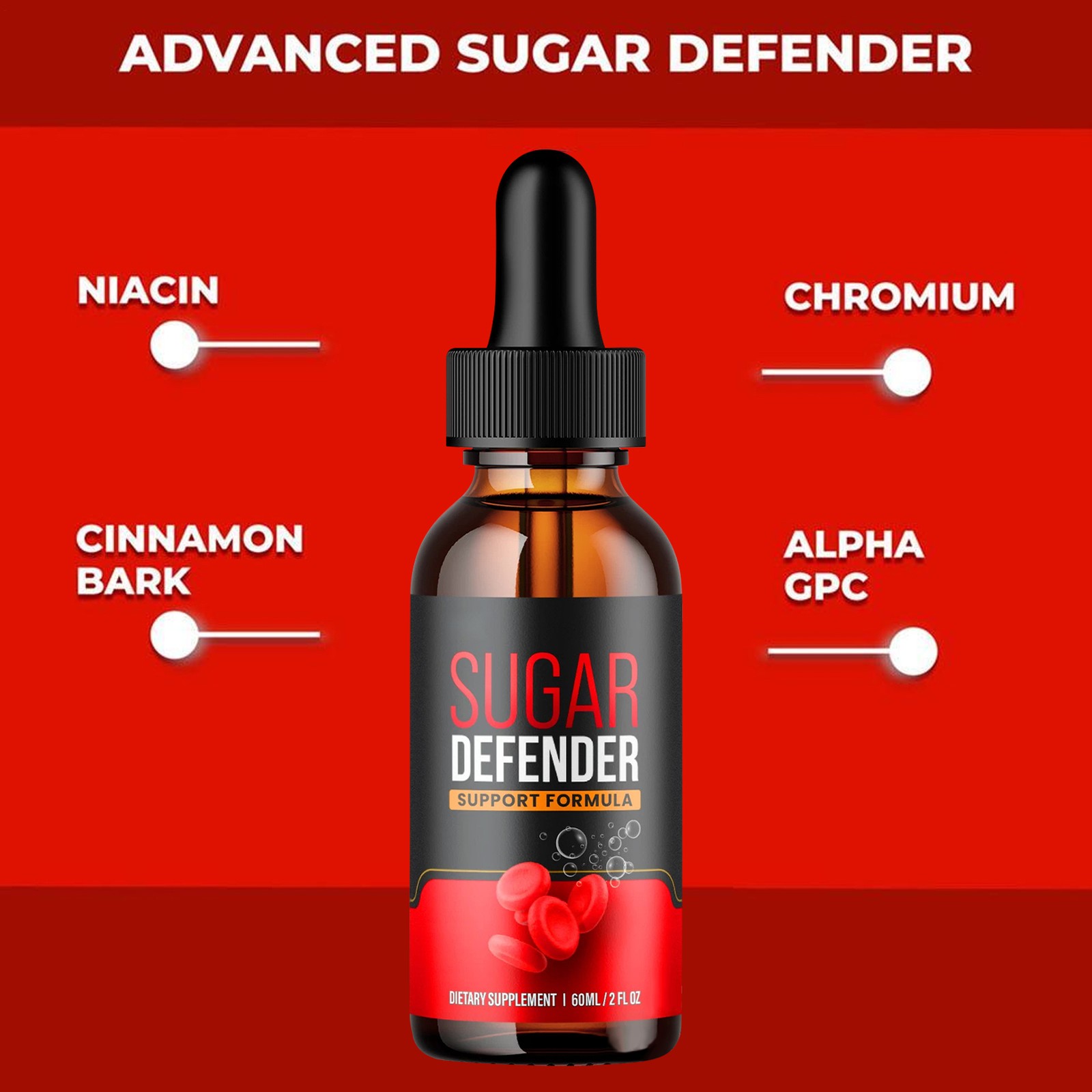 `Sugar Defender, Sugar Defender Healthy Blood Sugar Support Supplement 60ml