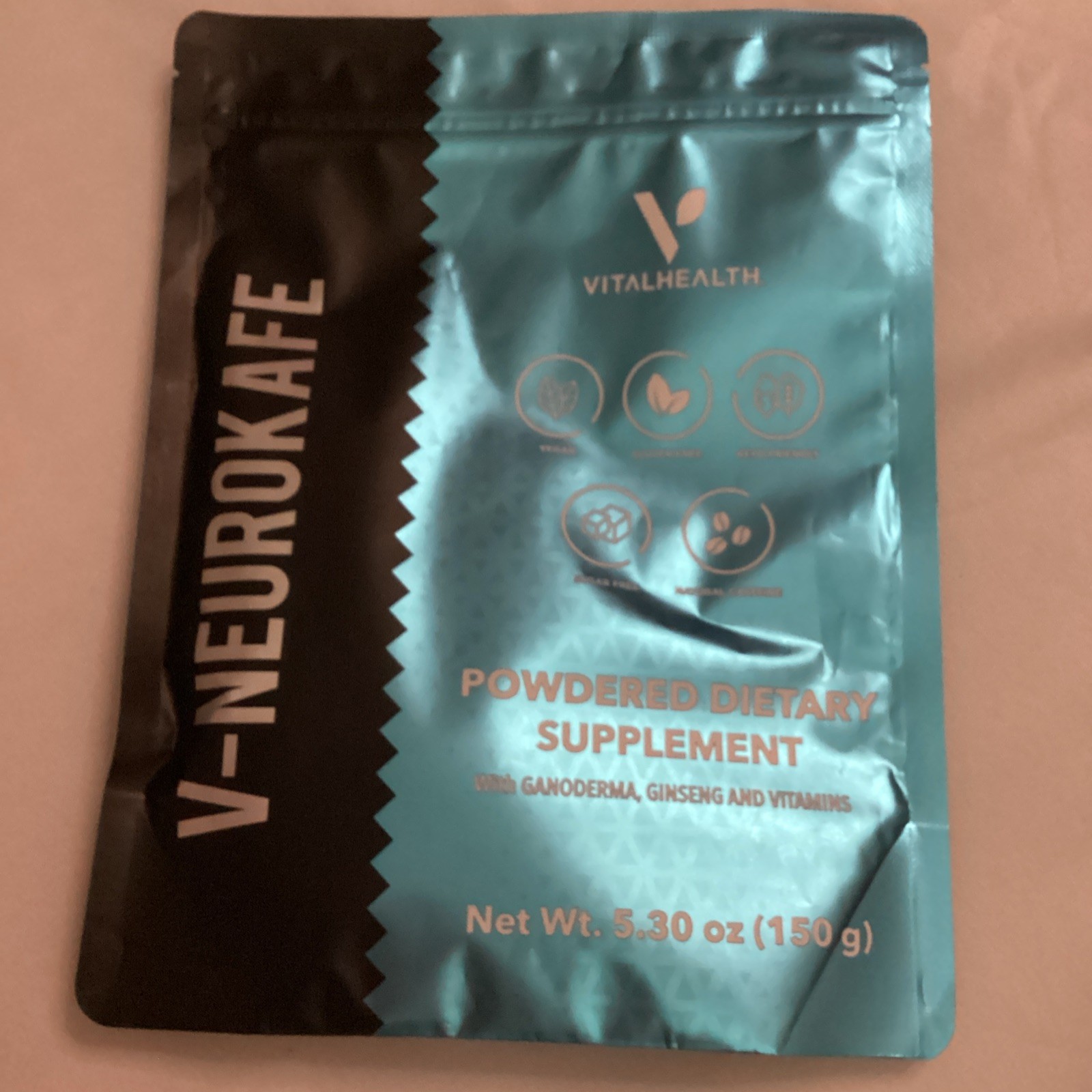 VitalHealth V-NEUROKAFE Coffee Supplement Powder Reishi Ginseng 5.30oz/150g