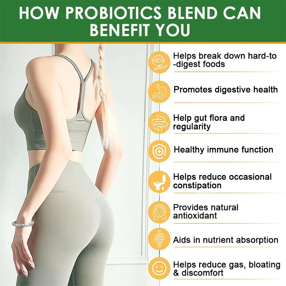 Probiotic Complex Capsules with Prebiotics,Gut Flora&Boost Immune Health 120Caps