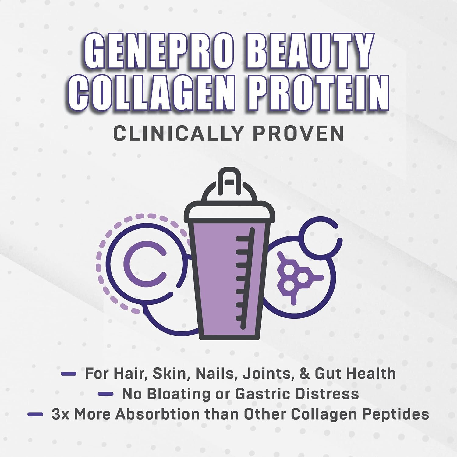 Genepro Protein Powder Unflavored – Protein Collagen Powder for Hair and Skin