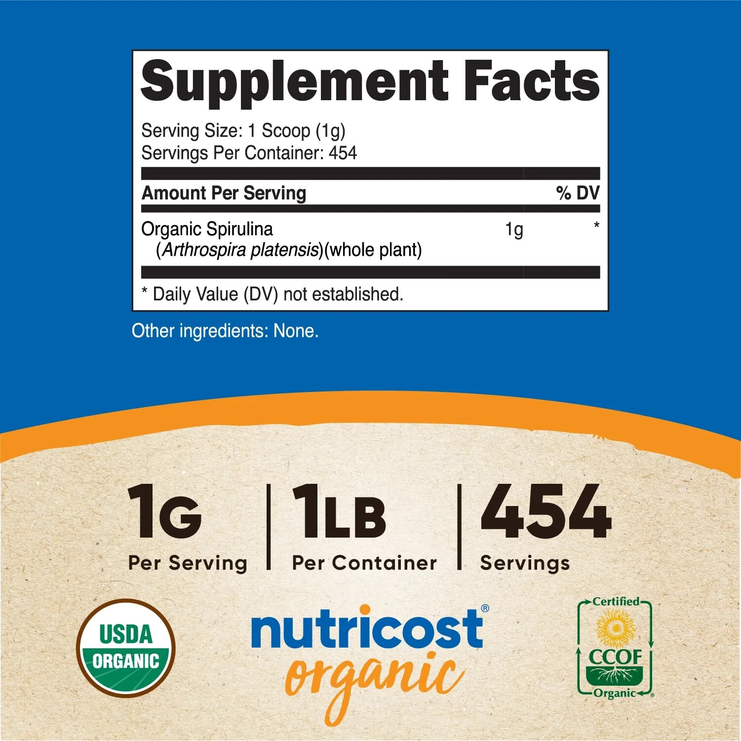 Nutricost Spirulina Organic Powder (1LB) – EXP 09/2027