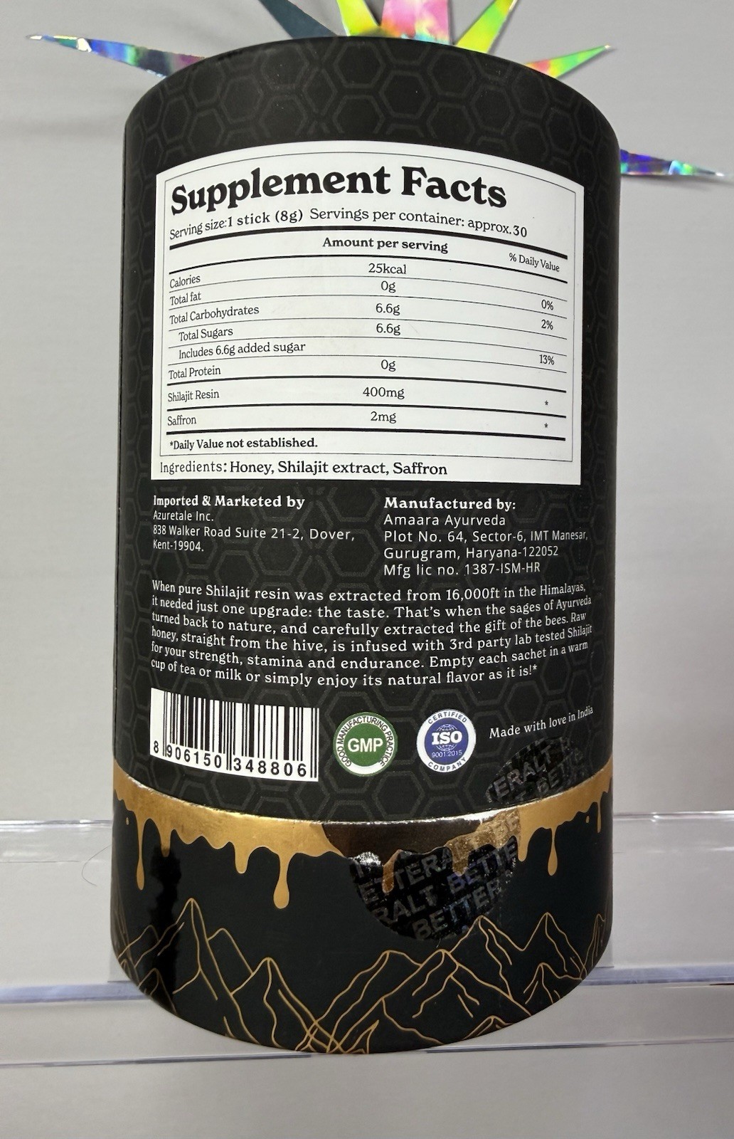 BetterAlt Himalayan Shilajit Honey Sticks 30 ct Gluten-Free No Artificial Colors