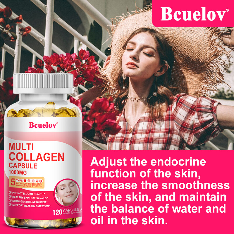 Multi Collagen Peptides Capsules-Hydrolyzed Protein Peptides (Type I,II,III,V,X)